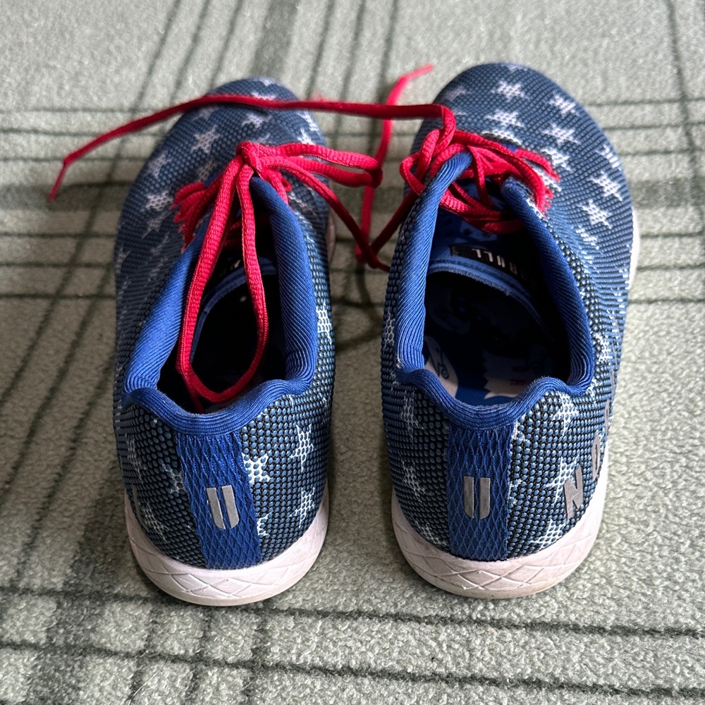 NOBULL women size 11 Blue Star Sneakers with Red Laces - Picture 4 of 6